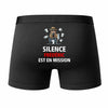 Caleçon Frédéric Silence Frédéric est en Mission - Humour Boxer Coton Idée Cadeau