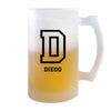 Verre à Bière Diego Lettre Sport | Chope de Bière Pinte | Idée Cadeau Prénom Style Basket Université Anniversaire Papa Collègue Départ Retraite Noël