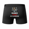 Caleçon Kylian Silence Kylian est en Mission - Humour Boxer Coton Idée Cadeau