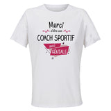 Maillot de Sport Femme pour Merci Coach Sportif Geniale - T-Shirt Respirant Polyester Manches Courtes - Cadeau Sportive Anniversaire Noël Fête des Mères