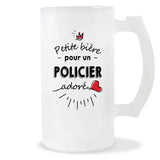 Verre à bière Policier adoré | Chope de Bière Pinte Idée Cadeau Humour Collègue famille Homme Anniversaire Noël