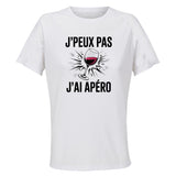 Maillot de Sport Femme Apero J'peux Pas - T-Shirt Respirant Polyester Manches Courtes - Cadeau Sportive Anniversaire Noël Fête des Mères