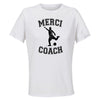 Maillot de Sport Femme pour Merci Foot Coach - T-Shirt Respirant Polyester Manches Courtes - Cadeau Sportive Anniversaire Noël Fête des Mères