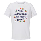 Maillot de Sport Femme Mamoune Elle Assure - T-Shirt Respirant Polyester Manches Courtes - Cadeau Sportive Anniversaire Noël Fête des Mères