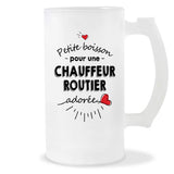 Verre à bière Chauffeur routier adorée femme | Chope de Bière Pinte Idée Cadeau Humour Collègue famille Homme Anniversaire Noël