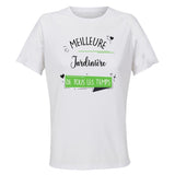 Maillot de Sport Femme Jardiniere Meilleure de Tous Les Temps Femme-1 - T-Shirt Respirant Polyester Manches Courtes - Cadeau Sportive Anniversaire Noël Fête des Mères