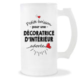 Verre à bière Décoratrice d'intérieur adorée femme | Chope de Bière Pinte Idée Cadeau Humour Collègue famille Homme Anniversaire Noël