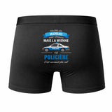 Caleçon Maman Policiere - Humour Boxer Coton Idée Cadeau Fête des Pères