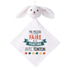 Doudou Bébé Lapin Ma Mission Peinture avec Tonton Gaze de Coton Cadeau Baby Shower