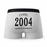Caleçon Millésime 2004 - Humour Boxer Gris Idée Cadeau Anniversaire