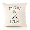 Housse de Coussin Premium J'peux Pas Escrime 2 Version Blanc - Coton Canvas Fairtrade Beige Idée Cadeau Décoration Canapé 40x40