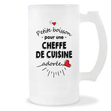 Verre à bière Cheffe de cuisine adorée femme | Chope de Bière Pinte Idée Cadeau Humour Collègue famille Homme Anniversaire Noël