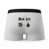 Caleçon 60 Ans - Humour Boxer Gris Motif Âge Idée Cadeau Anniversaire