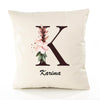 Housse de Coussin Premium Karima Lettre - Coton Canvas Fairtrade Beige Idée Cadeau Décoration Canapé 40x40