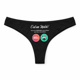 Culotte Tanga Personnalisé Femme Bowling - sous-Vêtement Coton Idée Cadeau Humour Saint Valentin Anniversaire