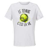Maillot de Sport Femme Tennis C'est La Vie - T-Shirt Respirant Polyester Manches Courtes - Cadeau Sportive Anniversaire Noël Fête des Mères