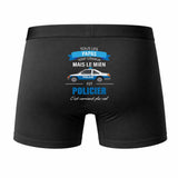 Caleçon Papa Policier - Humour Boxer Coton Idée Cadeau Fête des Pères