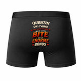 Caleçon Quentin Énorme Bonus - Humour Boxer Coton Idée Cadeau