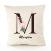 Housse de Coussin Premium Marylène Lettre - Coton Canvas Fairtrade Beige Idée Cadeau Décoration Canapé