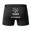 Caleçon Marius Silence Marius est en Mission - Humour Boxer Coton Idée Cadeau