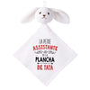 Doudou Bébé Lapin L'assistante de Plancha de Tata Cadeau Naissance Fille Nouveau Né