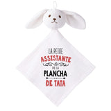 Doudou Bébé Lapin L'assistante de Plancha de Tata Cadeau Naissance Fille Nouveau Né