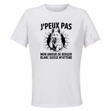 Maillot de Sport Femme Berger Blanc Suisse J'peux Pas - T-Shirt Respirant Polyester Manches Courtes - Cadeau Sportive Anniversaire Noël Fête des Mères