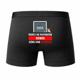 Caleçon Robin Patienter Robin Gère Une Urgence - Humour Boxer Coton Idée Cadeau
