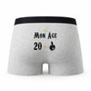 Caleçon 21 Ans - Humour Boxer Gris Motif Âge Idée Cadeau Anniversaire