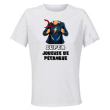 Maillot de Sport Femme Super Joueuse De Petanque - T-Shirt Respirant Polyester Manches Courtes - Cadeau Sportive Anniversaire Noël Fête des Mères