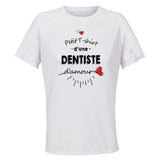 Maillot de Sport Femme Dentiste Damour - T-Shirt Respirant Polyester Manches Courtes - Cadeau Sportive Anniversaire Noël Fête des Mères