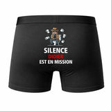 Caleçon Didier Silence Didier est en Mission - Humour Boxer Coton Idée Cadeau