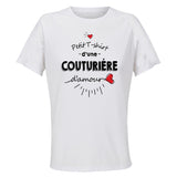 Maillot de Sport Femme Couturiere Damour - T-Shirt Respirant Polyester Manches Courtes - Cadeau Sportive Anniversaire Noël Fête des Mères