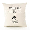 Housse de Coussin Premium Fitness Version Blanc - Coton Canvas Fairtrade Beige Idée Cadeau Décoration Canapé