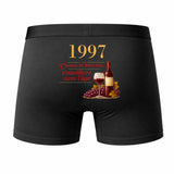 Caleçon S'Améliore avec l'Âge Depuis 1997 - Humour Boxer Coton Idée Cadeau Anniversaire