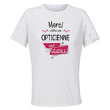 Maillot de Sport Femme pour Merci Opticienne Geniale - T-Shirt Respirant Polyester Manches Courtes - Cadeau Sportive Anniversaire Noël Fête des Mères