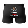 Caleçon Vincent Silence Vincent est en Mission - Humour Boxer Coton Idée Cadeau