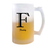 Verre à Bière Freddy Lettre Chic | Chope de Bière Pinte | Idée Cadeau Prénom Anniversaire Papa Collègue Départ Retraite Noël