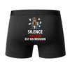 Caleçon Arnaud Silence Arnaud est en Mission - Humour Boxer Coton Idée Cadeau
