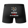 Caleçon Albert Silence Albert est en Mission - Humour Boxer Coton Idée Cadeau