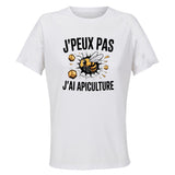 Maillot de Sport Femme Apiculture J'peux Pas - T-Shirt Respirant Polyester Manches Courtes - Cadeau Sportive Anniversaire Noël Fête des Mères