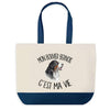 Sac de shopping bleu Bouvier Bernois c'est la Vie