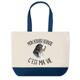 Sac de shopping bleu Bouvier Bernois c'est la Vie