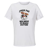 Maillot de Sport Femme Beagle J'peux Pas - T-Shirt Respirant Polyester Manches Courtes - Cadeau Sportive Anniversaire Noël Fête des Mères