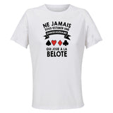 Maillot de Sport Femme Femme Belote Copie 4 Quinquagenaire - T-Shirt Respirant Polyester Manches Courtes - Cadeau Sportive Anniversaire Noël Fête des Mères