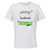 Maillot de Sport Femme Saxophoniste Meilleure de Tous Les Temps Femme-2 - T-Shirt Respirant Polyester Manches Courtes - Cadeau Sportive Anniversaire Noël Fête des Mères