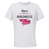 Maillot de Sport Femme pour Merci Randonneuse Geniale - T-Shirt Respirant Polyester Manches Courtes - Cadeau Sportive Anniversaire Noël Fête des Mères