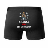 Caleçon Paul Silence Paul est en Mission - Humour Boxer Coton Idée Cadeau