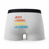 Caleçon Jessy Mythe Légende Vintage - Humour Boxer Gris Idée Cadeau
