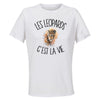 Maillot de Sport Femme Leopard C'est La Vie - T-Shirt Respirant Polyester Manches Courtes - Cadeau Sportive Anniversaire Noël Fête des Mères